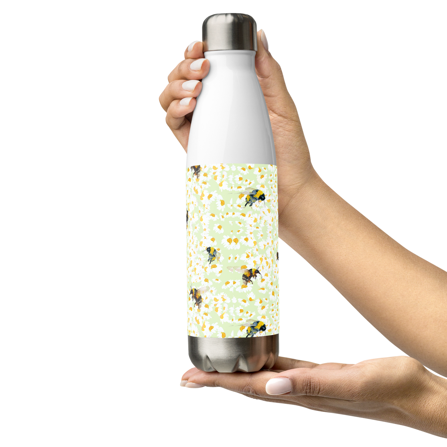 Bumblebee and Daisies Bottle by Artist Annie Grant