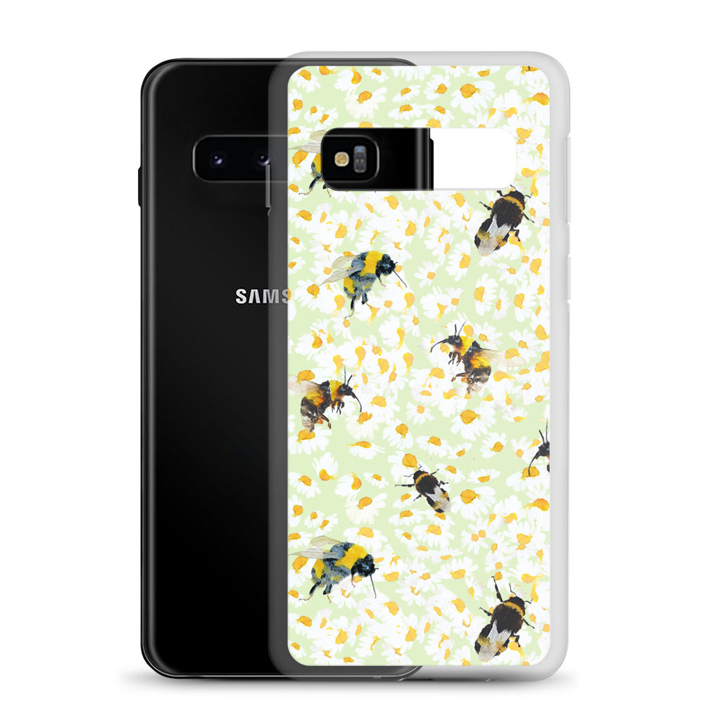Pattern of Bee and Daisies Samsung Case by Artist Annie Grant