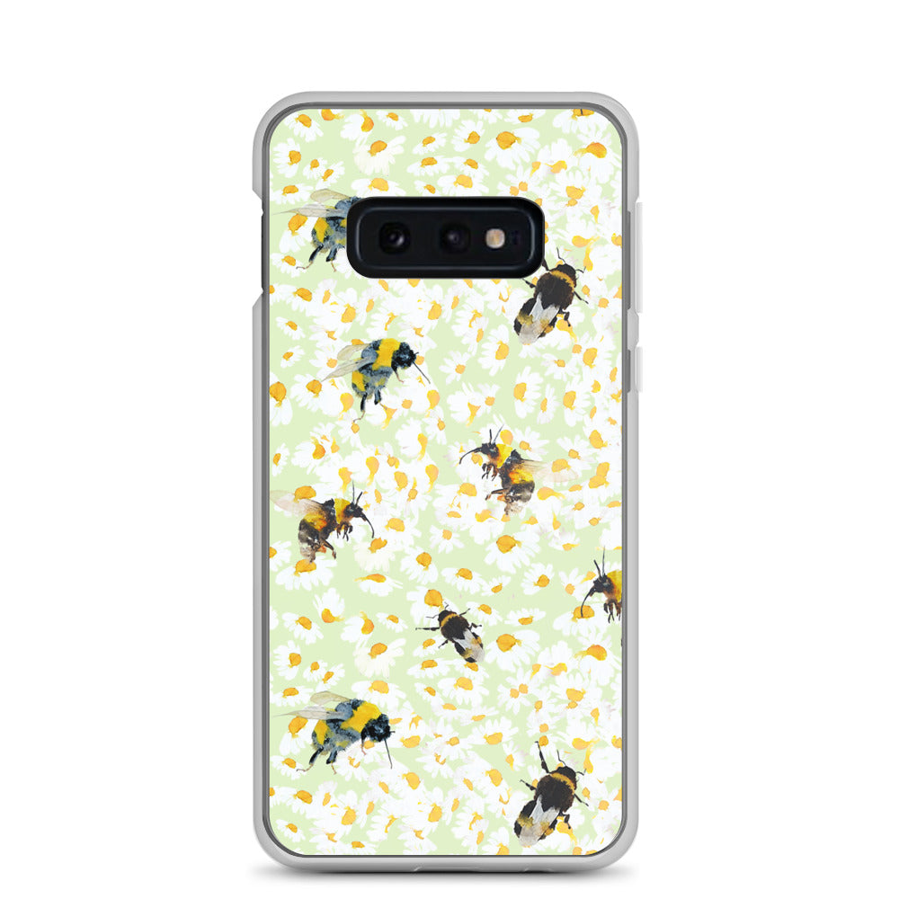 Stunning surface pattern design Bee and Daisies Samsung Case by Artist Annie Grant
