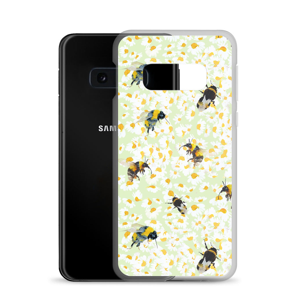 Surface Pattern Design Bee and Daisies Samsung Case by Artist Annie Grant