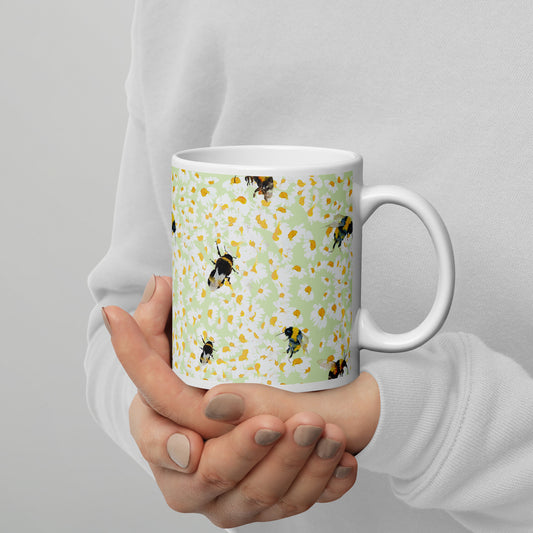 Annie Grant Design Bee and Daisies Glossy Mug
